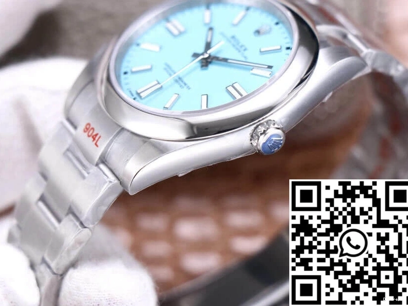 Turquoise Rolex EW M124300-0006 Perpetual Factory Dial Oyster 41MM Blue 0408